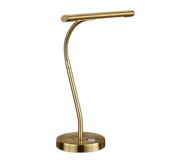 Image of Curtis Modern Bankers Table Lamp Old brass 3000K