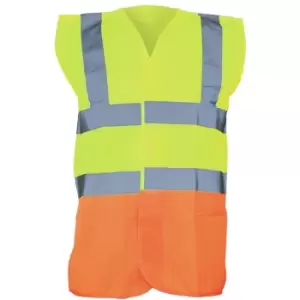 Image of Yoko Unisex Premium Hi-Vis Waistcoat Vest / Jacket (M) (Hi Vis Yellow/Orange) - Hi Vis Yellow/Orange