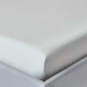 Image of Silver Grey Egyptian Cotton Fitted Sheet 200 Thread Count, Small Double - Silver Grey - Silver Grey - Homescapes