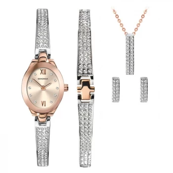 Image of Sekonda Crystal Rose Ladies Watch & Jewellery Gift Set