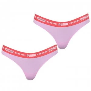 Image of Puma 2 per pack iconic Black thong - Pink Multi