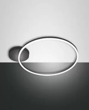 Image of Giotto Integrated LED Semi Flush Light Black Glass