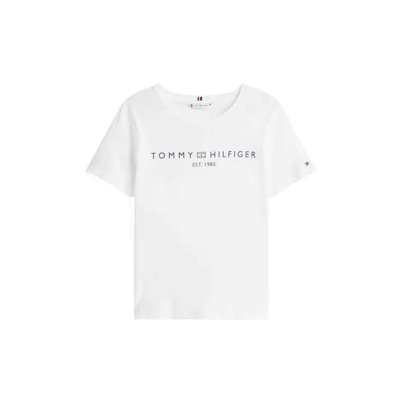 Image of Tommy Hilfiger Womens Corp Logo T-Shirt Th Optic White female 10 (S)