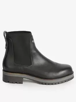 Image of Barbour Dixie Leather Chunky Chelsea Boot - Black, Size 5, Women