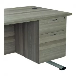 Image of Jemini 655 Fixed Pedestal 2 Drawer Grey Oak KF74413