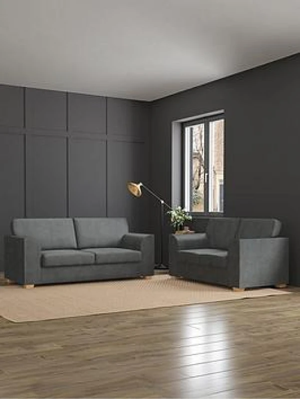 Image of Aspire Modo Three Seater And Two Seater, Fixed Back, Plush Velvet Forest Green MO-FB-PV09-3S2S