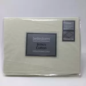 Image of Belledorm Jersey Cotton Contour Pillowcase (Pair) (L) (Ivory)