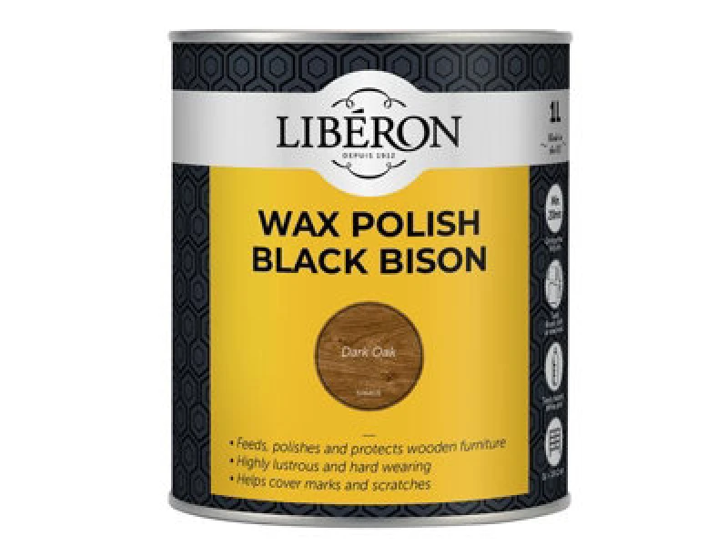 Image of Liberon 126884 Black Bison Wax Paste Dark Oak 1Kg Libbbpwdo1N