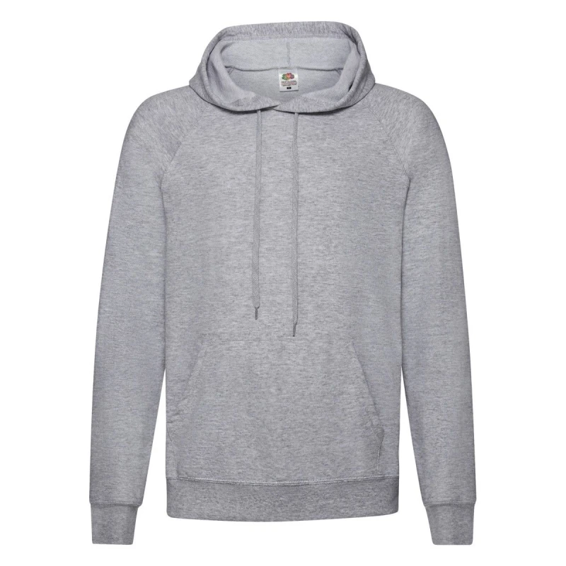 Image of Fruit Of The Loom Fruit of the Loom Men Lightweight Hooded Sweatshirt in Grey Size: Small Grey S Male 5063425979707