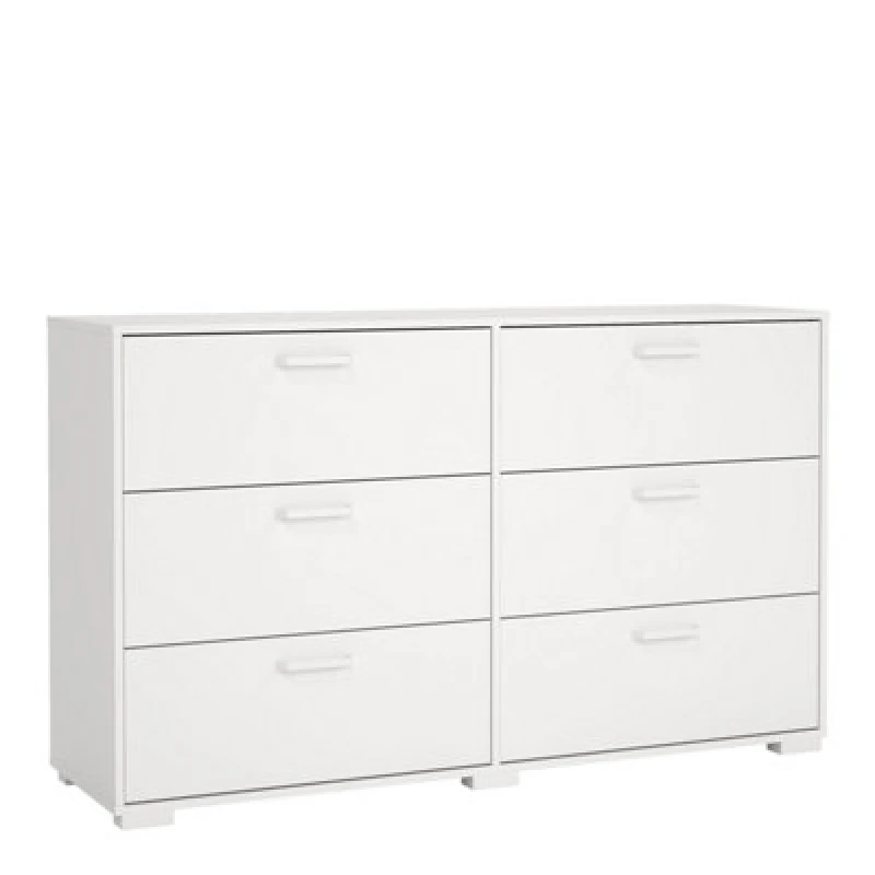 Image of Furniture To Go Sofia Double Dresser 6 Drawers White