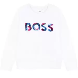 Image of Boss Logo Sweatshirt - White