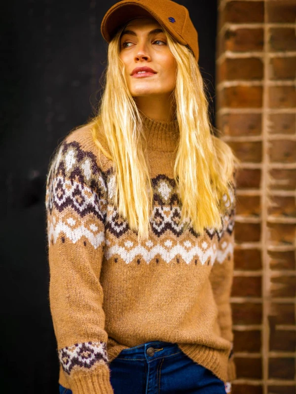 Image of Brakeburn Womens Fieldstone Jumper in Beige Size: 16 Beige Female 16