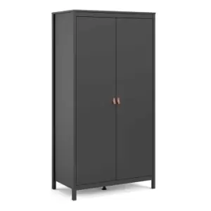 Image of Barcelona Wardrobe With 2 Doors, Black Matt