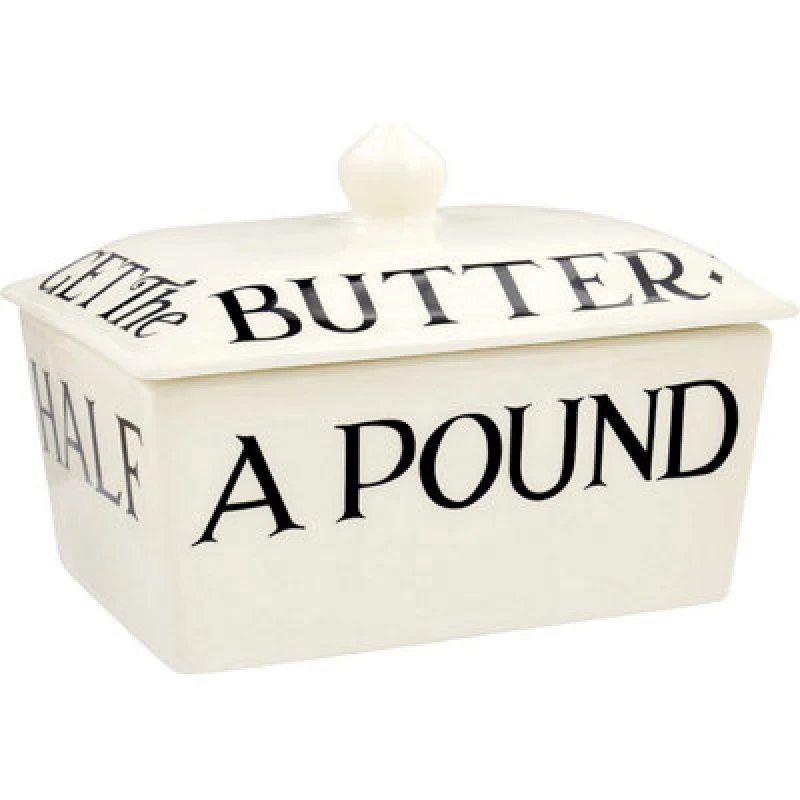 Image of Butter Dish: Emma Bridgewater Black Toast Butter Dish, Ceramic