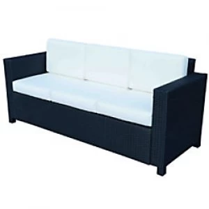 Image of Outsunny Rattan Three-Seat Sofa 01-0720 Black, Grey