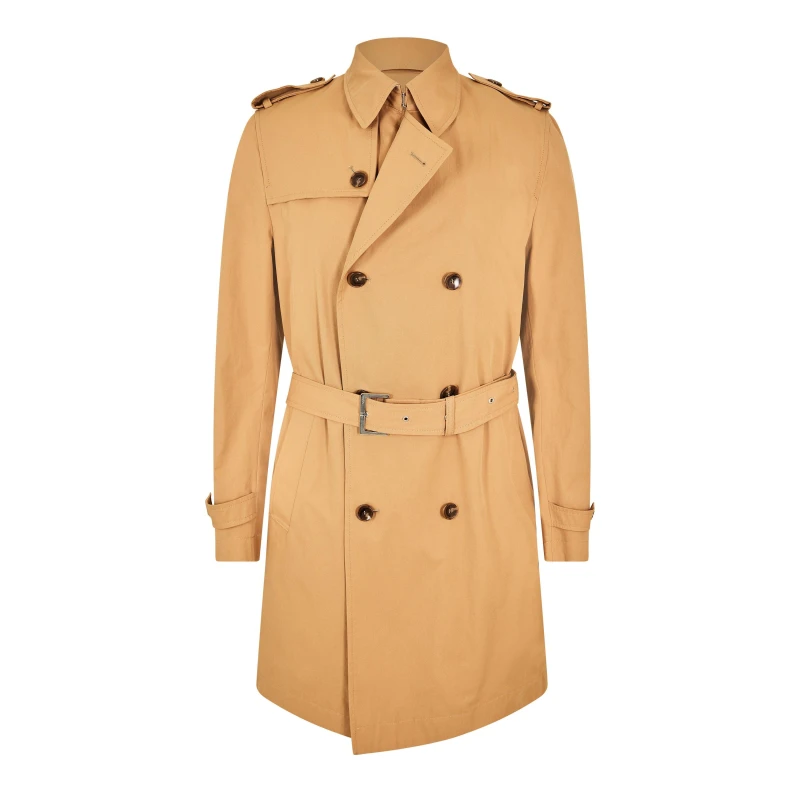 Image of Boss Mens H Hyde Trench Overcoat Medium Beige male M