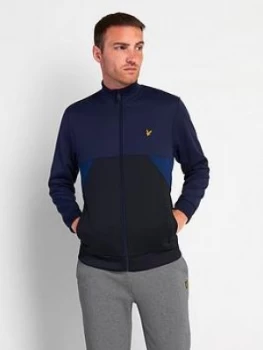 Image of Lyle & Scott Trio Geo Panel Zip Through Track Top - Navy