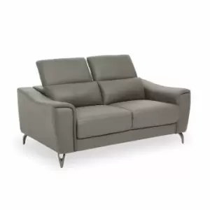 Image of Interiors By Ph 2 Seater Leather Sofa Grey
