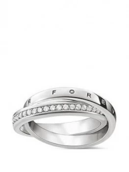 Image of Thomas Sabo Sterling Silver Cubic Zirconia Together Forever Ring, One Colour, Size Large, Women