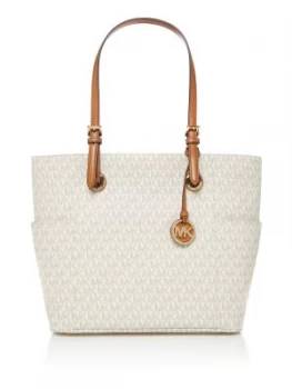 Image of Michael Kors Jet set item signature tote bag Neutral