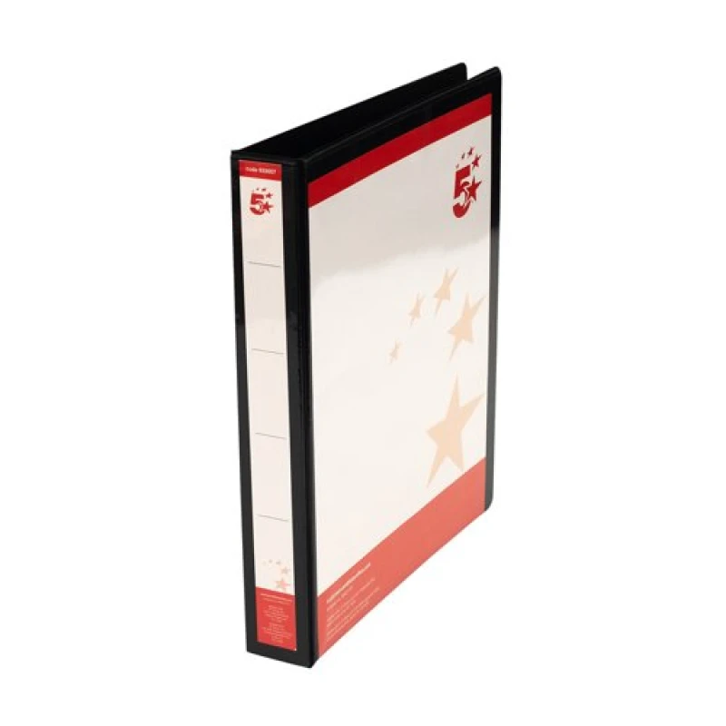Image of 5 Star Office A4 Presentation Ring Binder Polypropylene 25mm 4D-Ring Black (10 Pack) 933007