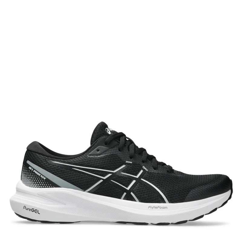 Image of Asics Mens Gel Phoenix 13 Everyday Stable Road Running Shoes Black/White male 10.5 (46)