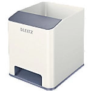Image of Leitz Desk Organiser Plastic 9 x 10 x 10. cm - Grey /White