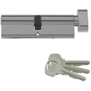 Image of 80mm Euro ThumbTurn Cylinder - Satin Nickel Plate - Silver - Yale