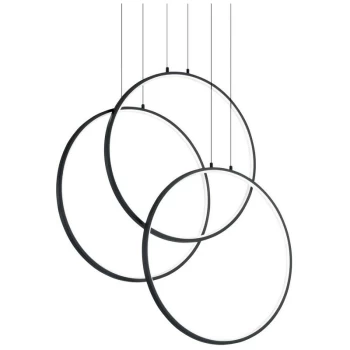 Image of Ideal Lux Lighting - Ideal Lux LED Decorative Integrated Pendant Light Black, 3000K