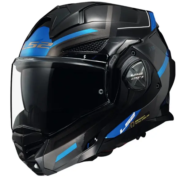 Image of LS2 FF901 Advant X Spectrum Black Titanium Blue Modular Helmet Size L