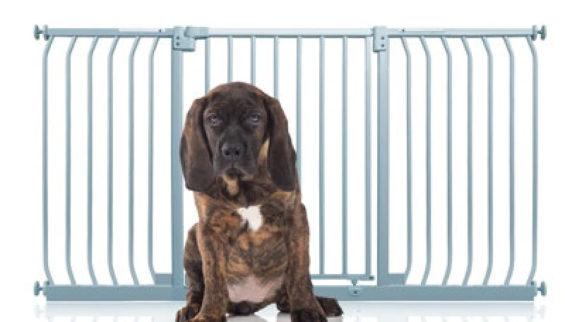Image of Bettacare Elite Pressure Dog Gate, 152Cm - 161Cm, Matt Grey, Pressure Fit Pet Gate For Dog And Puppy