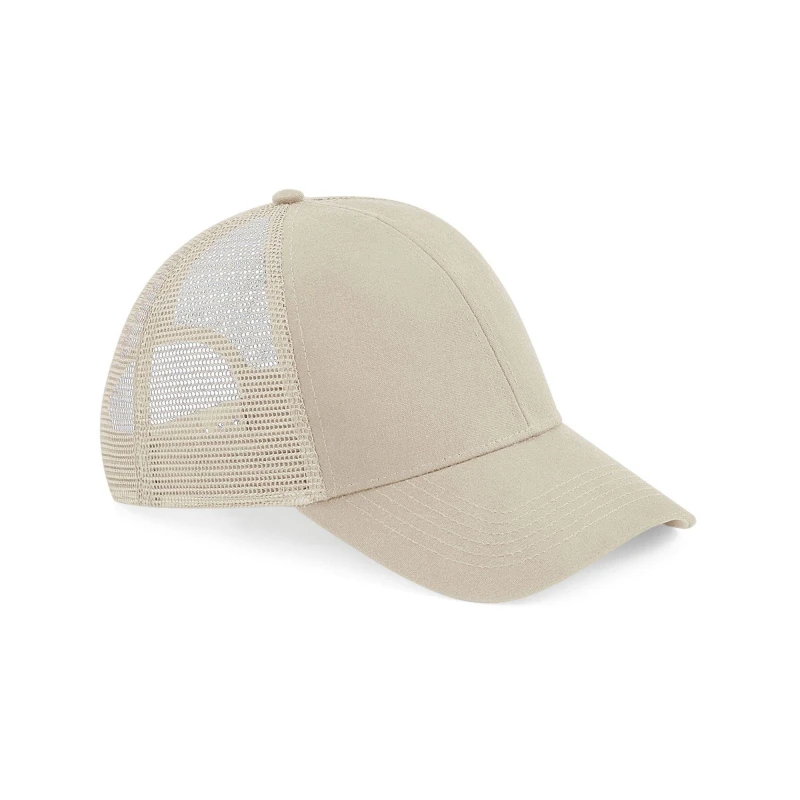 Image of Beechfield Beechfield Men Cotton Trucker Cap in Light Sand Light Sand One Size Male 5063377401936