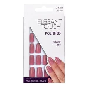Image of Elegant Touch Polished Fake Nails Power Trip Dusky Rose Pink