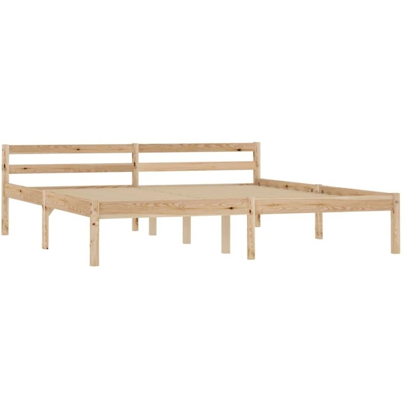 Image of vidaXL Solid Pine Wood Bed Frame 160x200cm Modern Single Bed Bedroom Furniture