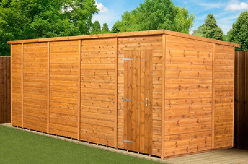 Image of Empire Sheds Empire Modular Pent 18X4 Dipped Treated Tongue And Groove Wooden Garden Shed With Windows (18' X 6' / 18ft X 6ft) (18X6)