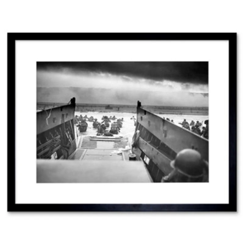 Image of Artery8 War Military History D Day Landing Normandy Jaws Death Framed Wall Art Print