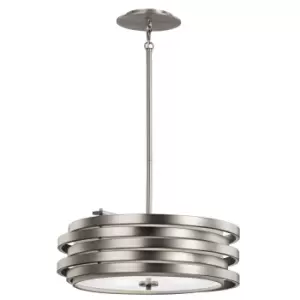 Image of 3 Bulb Ceiling Pendant Light Fitting Brushed Nickel LED E27 100W Bulb