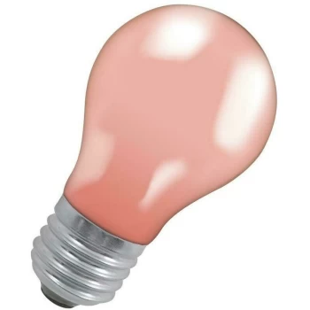 Image of Crompton - Lamps 25W GLS ES-E27 Dimmable Colourglazed IP65 Pink 50lm ES Screw E27 Incandescent Coloured Outdoor External Festoon Light Bulb