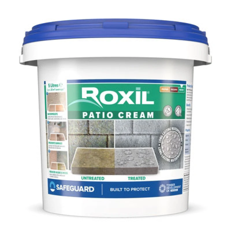Image of Roxil Patio Sealer Cream - 10 Year Weatherproofing Sealant, High-Strength Block Paving And Patio Seal - 5 Litre