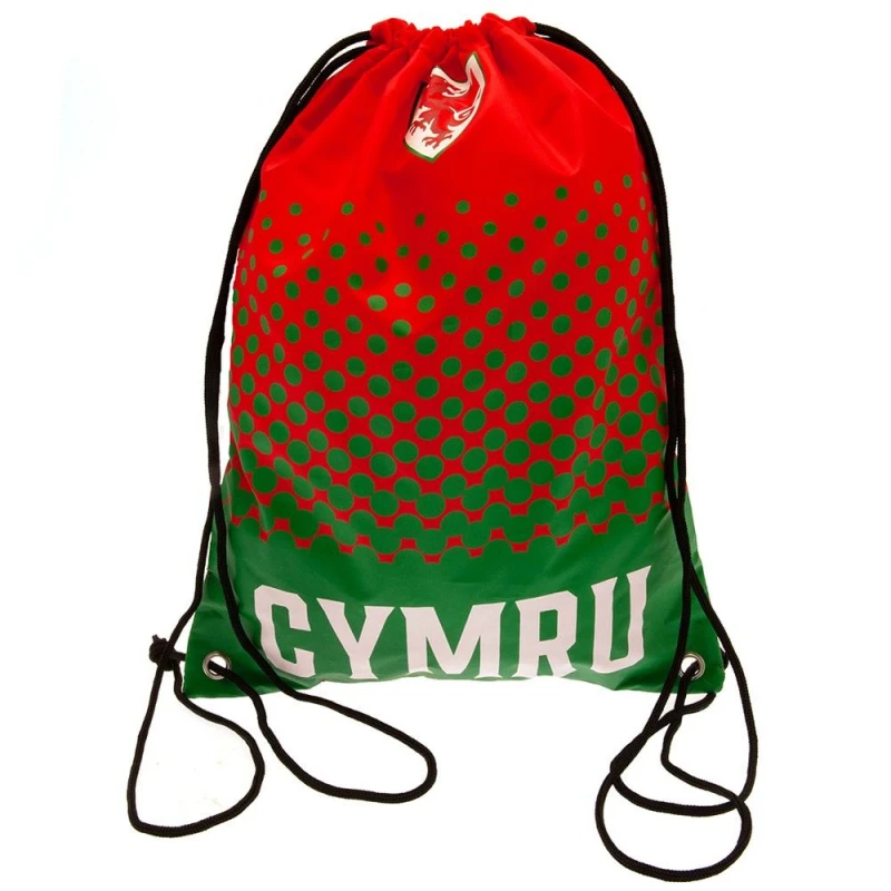 Image of FA Wales Mens Cymru Crest Drawstring Bag in Red Red Male