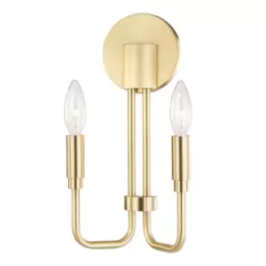 Image of Brigitte 2 Light Wall Sconce Brass