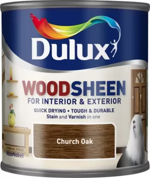 Image of Dulux Woodsheen Church Oak Stain & Varnish 250ml