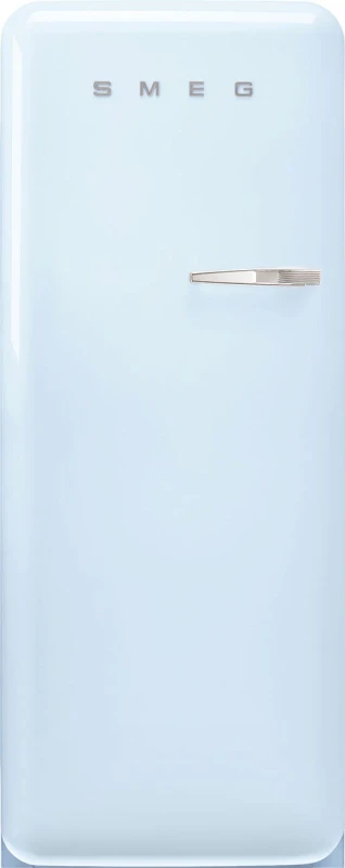 Image of Smeg 244 Litre Fifties Style Left Hand Hinge Freestanding Fridge With Ice Box Pastel Blue FAB28LPB6UK Blue