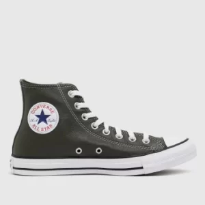 Image of Converse Khaki Leather Hi Trainers