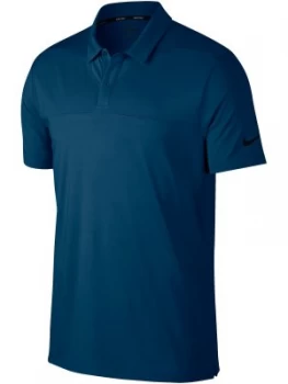 Image of Mens Nike Color Block Dry Polo Left Sleeve Blue