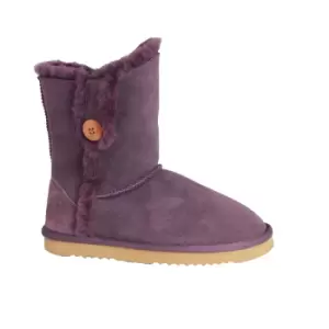 Image of Eastern Counties Leather Womens/Ladies Lacey Sheepskin Button Boots (4 UK) (Purple)