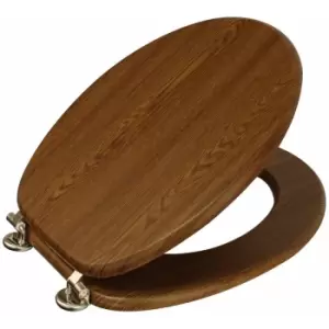 Image of Wood Effect "Oxford" Toilet Seat, Walnut - Walnut
