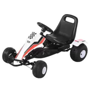 Image of HOMCOM Kids Adjustable Seat PP Pedal Go-Kart White/Red
