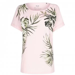 Image of Jack Wolfskin Leaf T Shirt - Blush Pink