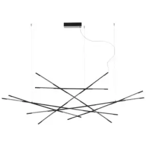 Image of Merano - Gilbert Integrated LED Pendant Ceiling Light Black Metal LED 109W 6868Lm 3000K